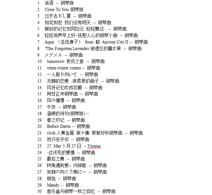 悲伤钢琴曲 悲伤钢琴曲
